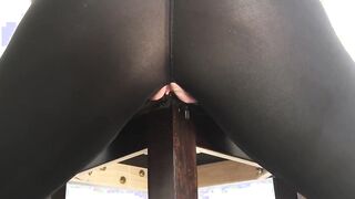 Turned On BBW Humps Chair inside Ripped Pants w/ Full Bladder Squirting Peeing to Orgasm Part two of two