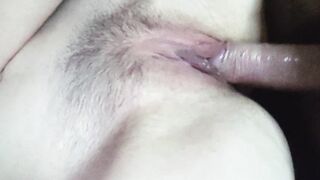 Banged! a soak snatch of a GF close-up. Passionate sex and moans