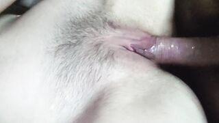 Banged! a soak snatch of a GF close-up. Passionate sex and moans