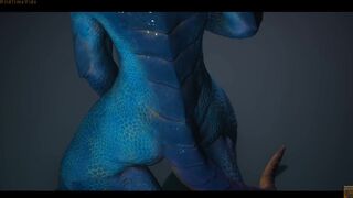 Wild Life Dragon Lesbo Love Red & Blue Scalie