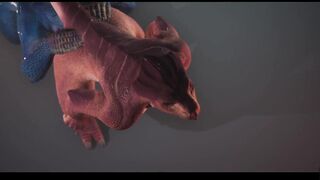 Wild Life Dragon Lesbo Love Red & Blue Scalie