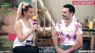 BUMSBESUCH - Long Hooters Porn Star Wild Vicky Offer Her Snatch To Lucky Painter - LETSDOEIT