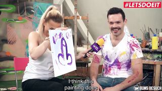 BUMSBESUCH - Long Hooters Porn Star Wild Vicky Offer Her Snatch To Lucky Painter - LETSDOEIT