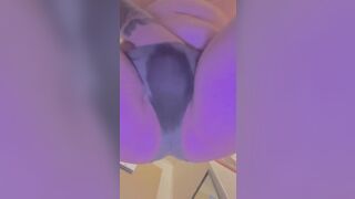 Beauty teenie played with her clitoris and PISSES HER UNDERWEAR !!!