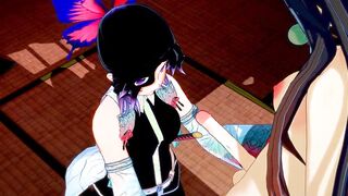 Demon Slayer Futanari - Shinobu x Nezuko Hardsex - Japanese