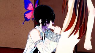 Demon Slayer Futanari - Shinobu x Nezuko Hardsex - Japanese