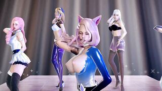 [MMD] EVERGLOW - ADIOS sexy Strip Dance Ahri Akali Evelynn Kaisa Seraphine KDA League of Legends
