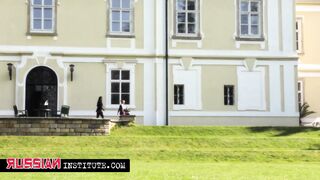 Anna Polina and Nasta Zya have some fun with the gardener