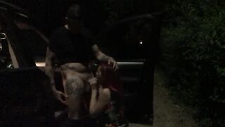 Big Titted red haired enjoy outdoors sex