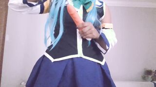 Aqua konosuba cosplay masturbation