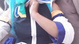Aqua konosuba cosplay masturbation