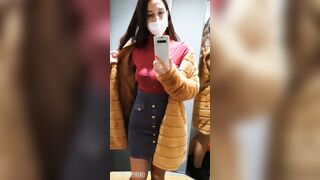 Naughty fun into the fitting room of the store