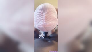 Blonde Colombian @skimaskrubi riding hard and made him cum