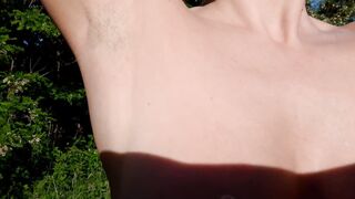 Bushy Armpits, Bushy Cunt, Naked Sunbathing, Spit on Titties, ARMPITS BDSM, Peeing