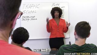 Misty Stone giving bj to 10 men until they cum