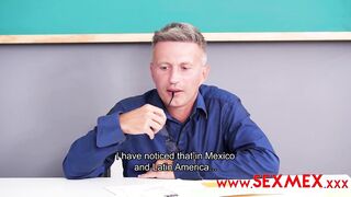 Yamileth Ramirez is encouraged by the professor to plowed with