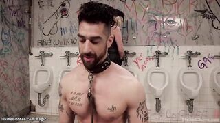 Outside restroom female domination pegging