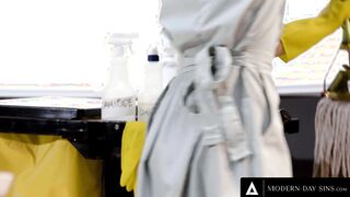 MODERN-DAY SINS - Huge Breasts Maid Convinces Pervy Employee To ANALLY CUMMED Her After Hours!