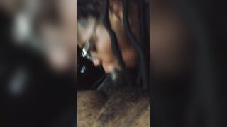BBW deepthroats and gags on big black dick until I cum down her throat