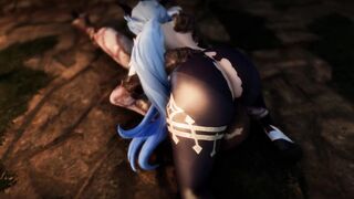 Ganyu Chan just doing a fellatio for genshin impact 3d cartoon