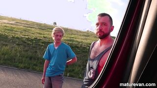 Mom picks up Dad and Stepson