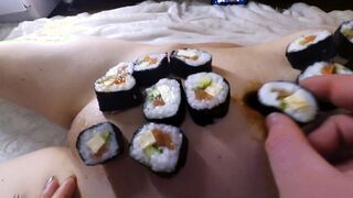 EATING SUSHI WITH A NUDE WOMEN