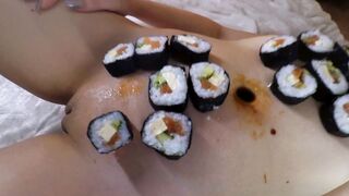EATING SUSHI WITH A NUDE WOMEN