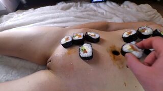 EATING SUSHI WITH A NUDE WOMEN