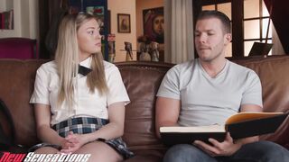 New Sensations - Blonde 18 Yo College Girl Tries Sucking Off Teachers Dick