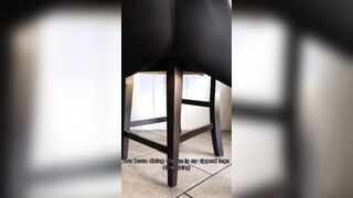 BBW Chair Humping into the Kitchen with Squirting and Peeing into Ripped Pants until Orgasm