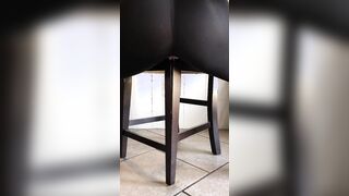 BBW Chair Humping into the Kitchen with Squirting and Peeing into Ripped Pants until Orgasm
