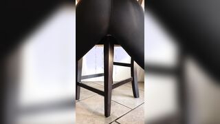 BBW Chair Humping into the Kitchen with Squirting and Peeing into Ripped Pants until Orgasm