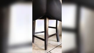 BBW Chair Humping into the Kitchen with Squirting and Peeing into Ripped Pants until Orgasm