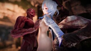 Ganyu Chan boned by ugly horror cosplay i dont what the screwed is this 3d anime nsfw ntr