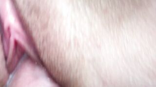 Vagina Peeing on the Dick while Fucking. Cum on Clitoris. Close-Up.