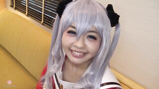 Giving a confident hand job inside adorable college girl uniform, but