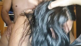 Best Cuckolding Monster ANAL with BULL - Open my LONG Booty an suck penis my hsband treesome pt2