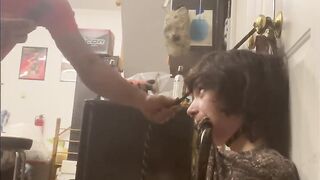 Beauty punk waifu gets trained and used as a cum sock inside the garage