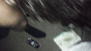 Handcuffed African SKANK blows cock & DOGGY