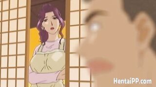 HentaiPP.com - Mom gets banged into 3 way