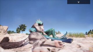 Wild Life / Scaly and Furry, sexy Wolf pussy with mouth Fucks