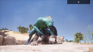 Wild Life / Scaly and Furry, sexy Wolf pussy with mouth Fucks
