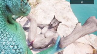 Wild Life / Scaly and Furry, sexy Wolf pussy with mouth Fucks