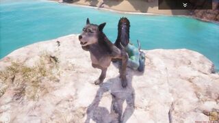 Wild Life / Scaly and Furry, sexy Wolf pussy with mouth Fucks