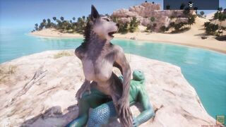 Wild Life / Scaly and Furry, sexy Wolf pussy with mouth Fucks