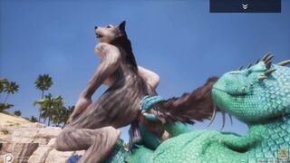 Wild Life / Scaly and Furry, sexy Wolf pussy with mouth Fucks