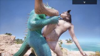 Wild Life / Scaly and Furry, sexy Wolf pussy with mouth Fucks