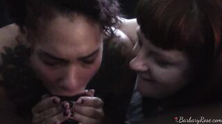 JNDTY - her first 3-Way - Blowing Off Cock and getting Fuck