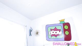 SWALLOWED Incredible Hottie Jennifer White swallows a mouthful of cum