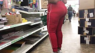 Tall Redbone Cougar Butt in Watch-thru Spandex Part 4